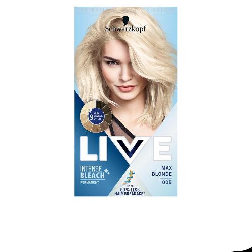 Schwarzkopf Live Intense Lightener Bleach Hair Dye Max Blonde 00B