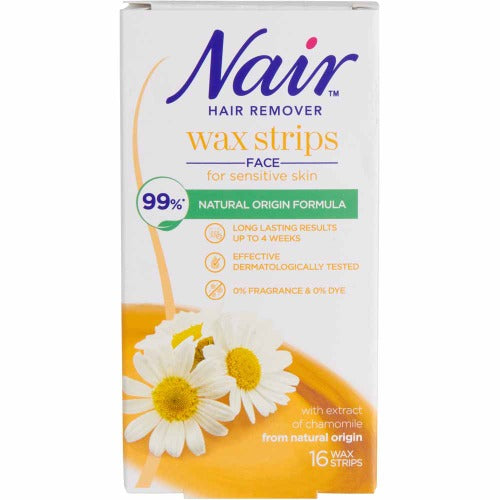 NAIR FACE WAX STRIPS 16