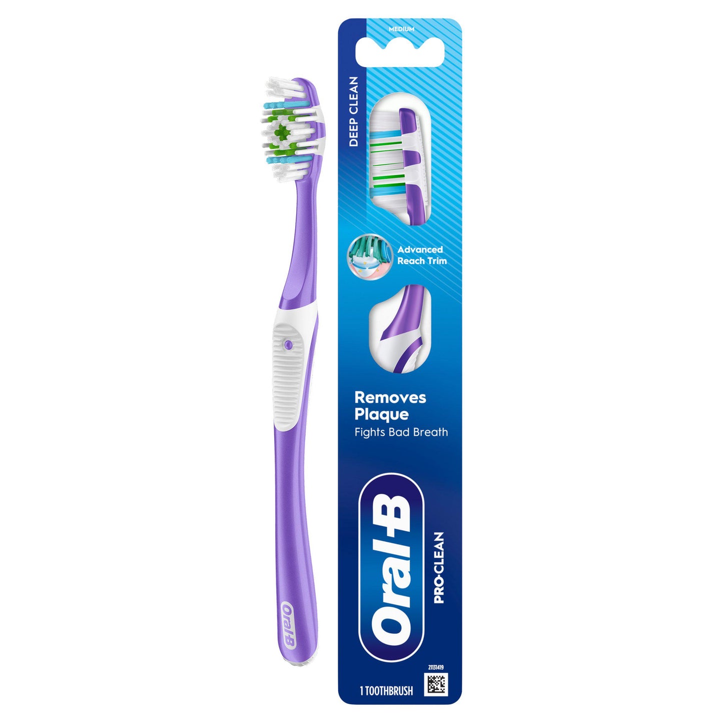 Oral-B Pro-Clean Removes Plaque & Fights Bad Breath Toothbrush