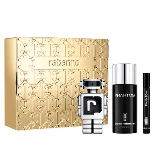 Paco Rabanne Phantom 50ml EDT Spray + 10ml EDT Spray + 150ml Deodorant Spray Gift Set 2024