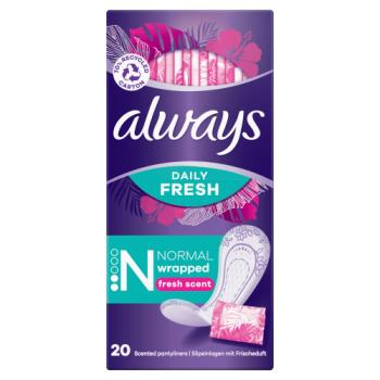 Always Dailies Singles Normal 20 Liners Fresh Scent