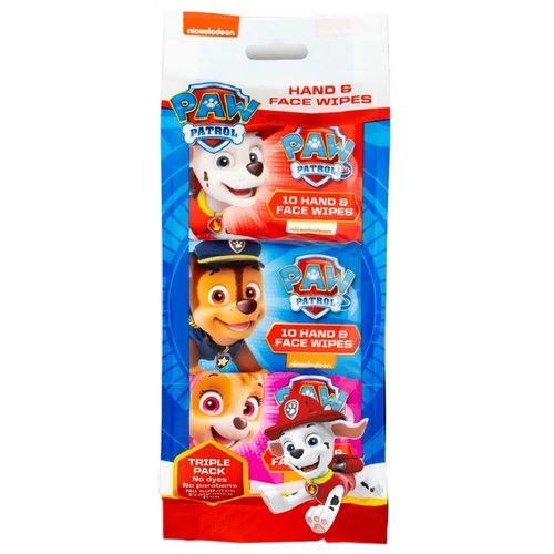 PAW PATROL HAND & FACE WIPES 10S 3PK