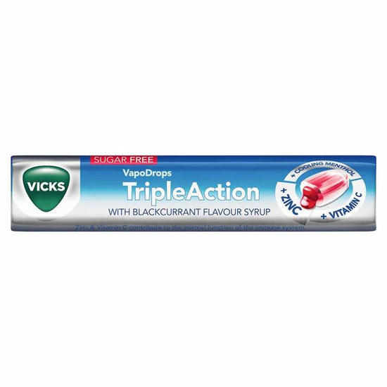 Vicks Triple Action Sugar Free Lozenges Blackcurrant 42G