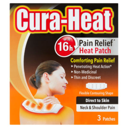 Cura-Heat Pain Relief Direct To Skin Neck & Shoulder 3 Patches