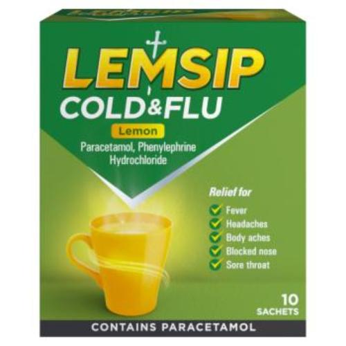 Lemsip Cold & Flu Lemon - 10 Sachets