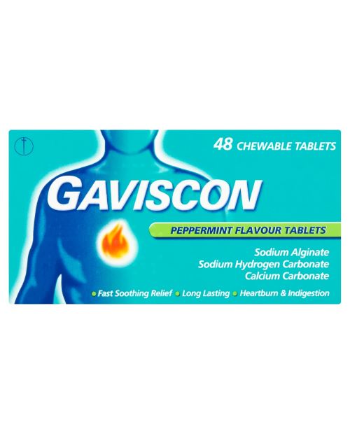 Gaviscon Peppermint Flavour Tablets 48 Chewable Tablets