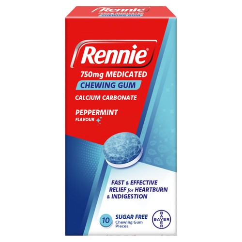 Rennie 750mg chewing gum 10 Sugar Free