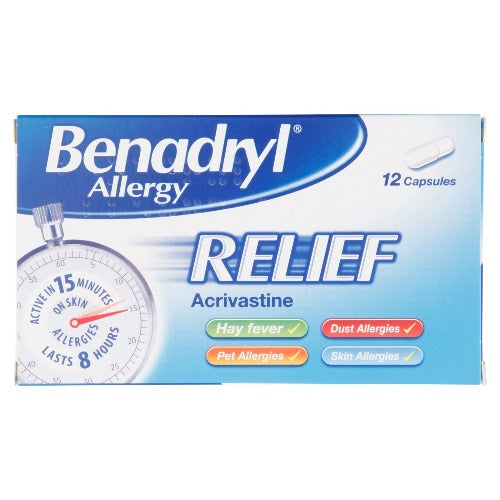 Benadryl Allergy Relief 12 Capsules