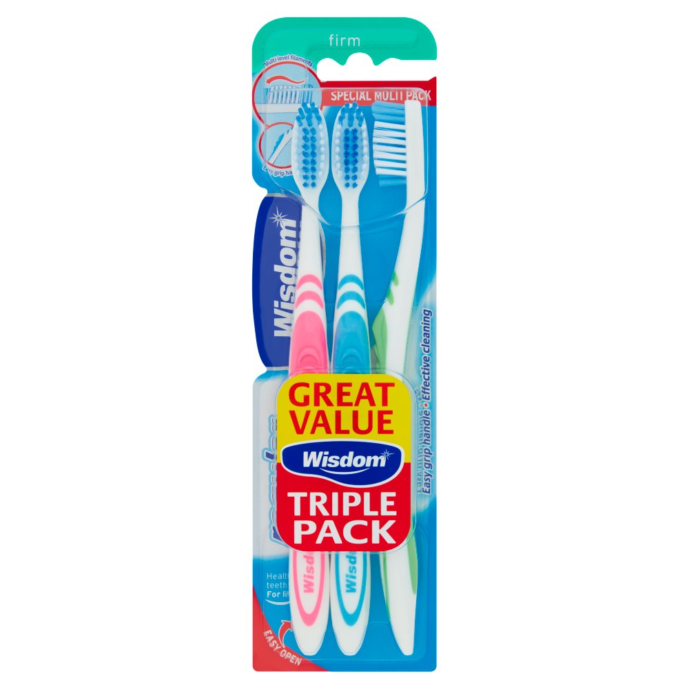 WISDOM FIRM TOOTHBRUSH TRIPLE PACK