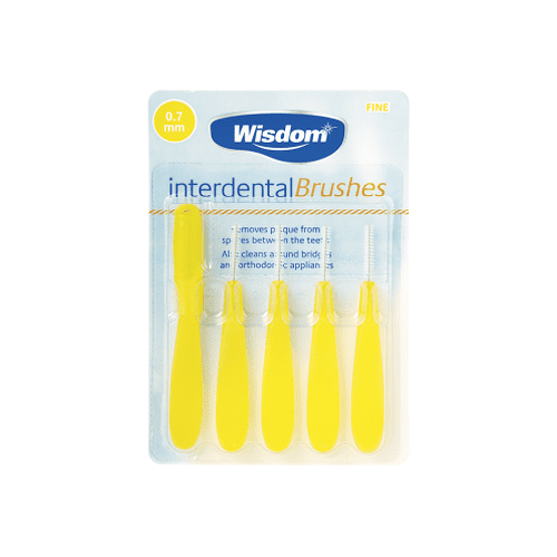 WISDOM INTERDENTAL BRUSHES YELLOW