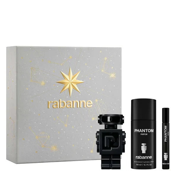 Paco Rabanne Phantom 50ml Parfum Spray + 10ml Spray + 150ml Deodorant Spray Gift Set 2025