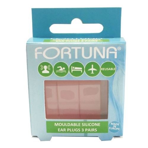 FORTUNA MOULDABLE SILCONE EAR PLUGS 3 PAIRS