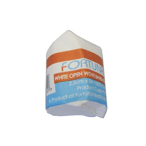 Fortuna White Open Wove Bandage  2.5cm X 5m