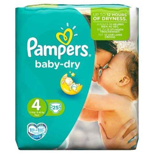 PAMPERS BABY DRY SIZE 4 25 NAPPIES