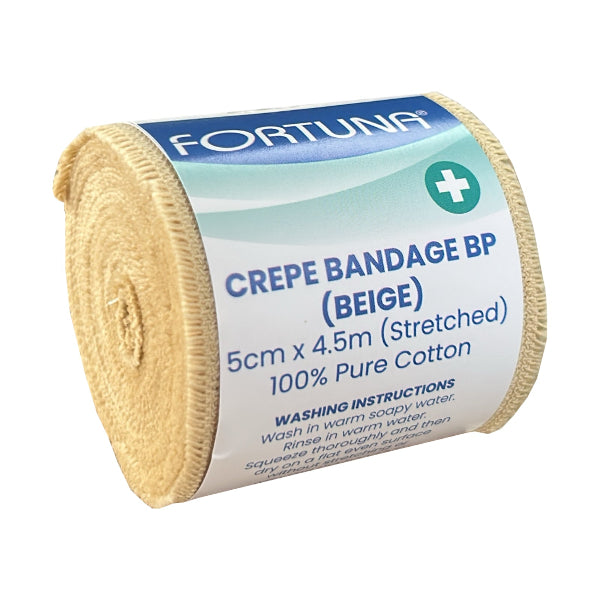 Fortuna Cotton Crepe Beige Bandage 5cm x 4.5m