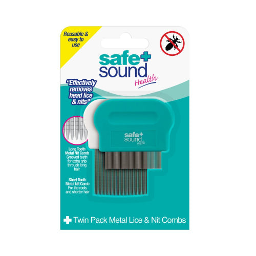Safe & Sound Twin Pack Metal Lice & Nit Combs