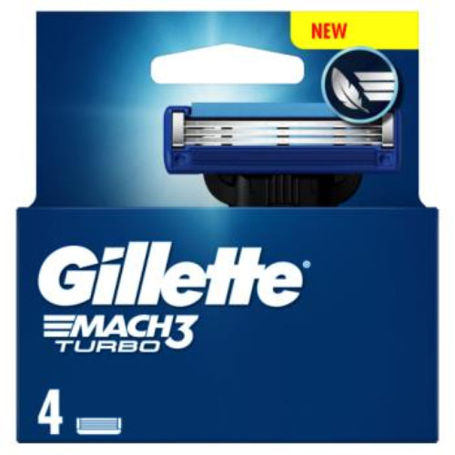 Gillette Mach 3 Turbo Cartridges - 4 Cartridges
