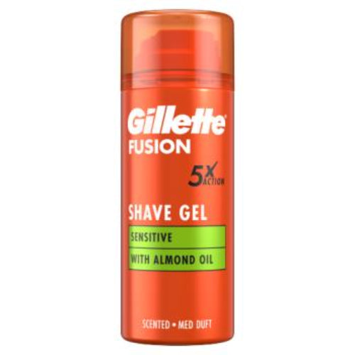 Gillette Fusion For Sensitive Skin with Almond Oil Shave Gel75ml