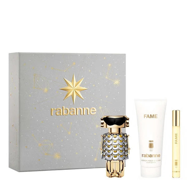 Paco Rabanne Fame 50ml EDP Spray + 10ml EDP Spray + 75ml Perfumed Body Lotion Gift Set 2025