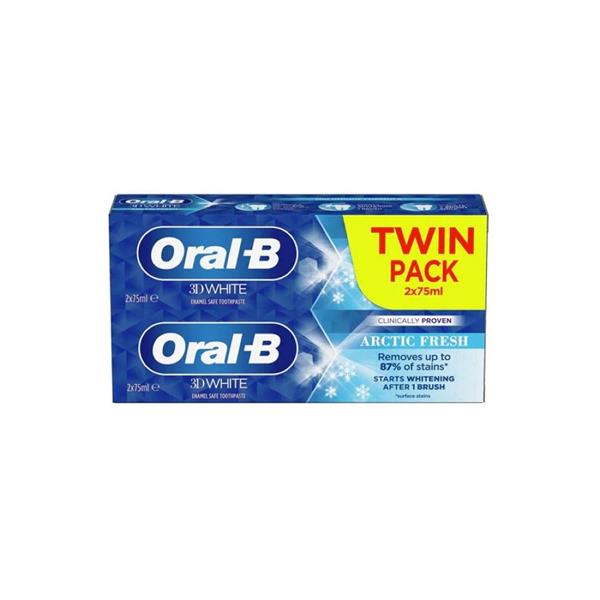 Oral-B 3D White Arctic Fresh Toothpaste 2x75ml 2in1