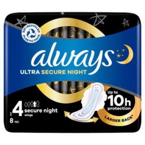 Always Ultra Secure Night Wings 8 PADS