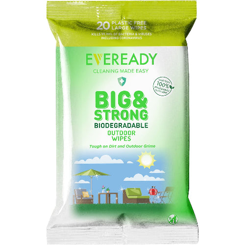 Eveready Anti-Bacterial Biodegradable Big & Strong Outdoor 20 Wipes