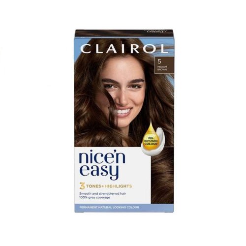 Clairol Nice`n Easy Natural Looking Color 5 Medium Brown Brand New