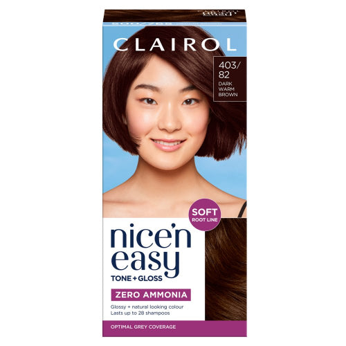 Clairol Nice'n Easy Tone + Gloss Semi Permanent Hair Dye 403/82 Dark Warm Brown