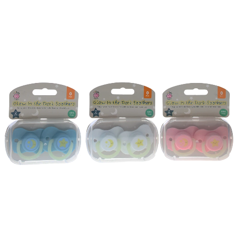 123 Baby Glow In The Dark Soothers 2pk