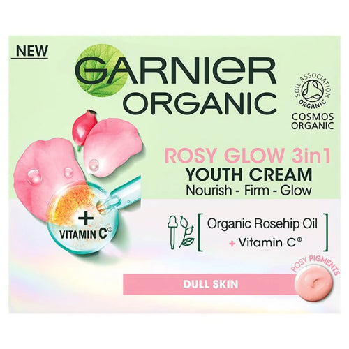 Garnier Organic Face Cream Rosy Glow 3 in 1 Youth  50ml