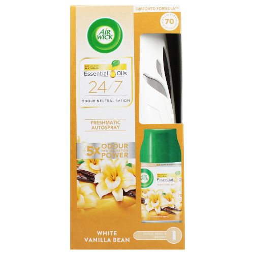 Air Wick White Vanilla Bean Auto Spray Kit