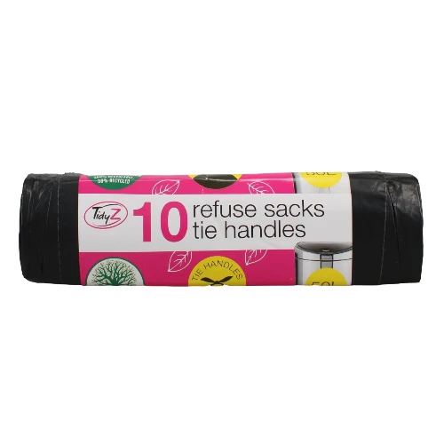 REFUSE SACKS TIE HANDLE EXTRA STRNG 50L