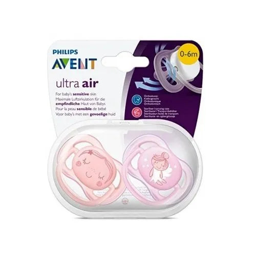 Avent Ultra Air 0-6m Pink Soothers