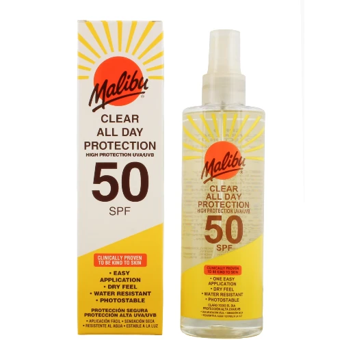 MALIBU ALL DAY CLEAR PROTECTION 50 SPF 250ML SPRAY