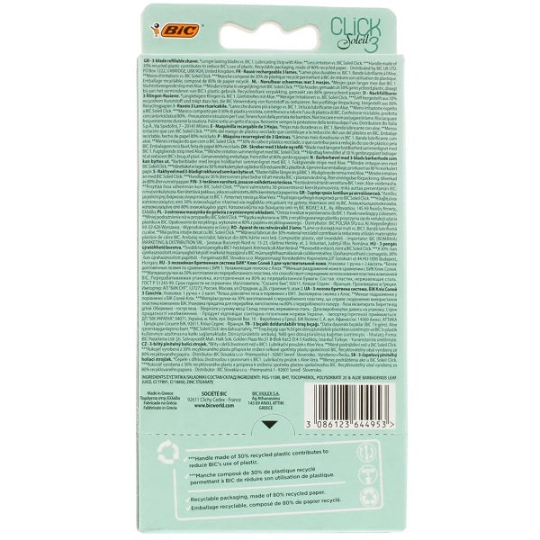 Bic Click 3 Soleil Sensitive Razor + 2 Blades