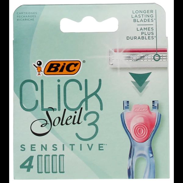 Bic Click 3 Soleil Sensitive Blades 4's
