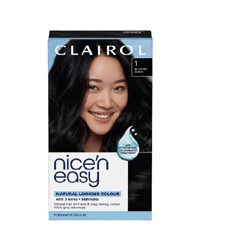 Clairol Nice'n Easy  Blackest Black 1 Permanent Hair Dye