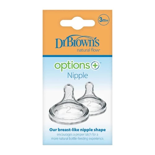 Dr. Brown's Lavel 2 Natural Flow Teats 3m+ - 2 Silicone Teats