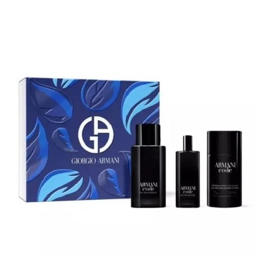 Giorgio Armani Armani Code 75ml EDT Spray + 15ml EDT Spray + 75G Deodorant Stick Gift Set