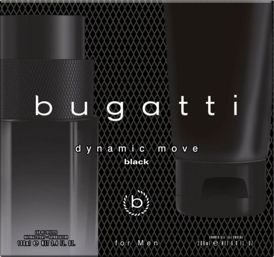 Bugatti Dynamic Move Black Men 100 Edt + 200ml S/Gel Set 2024