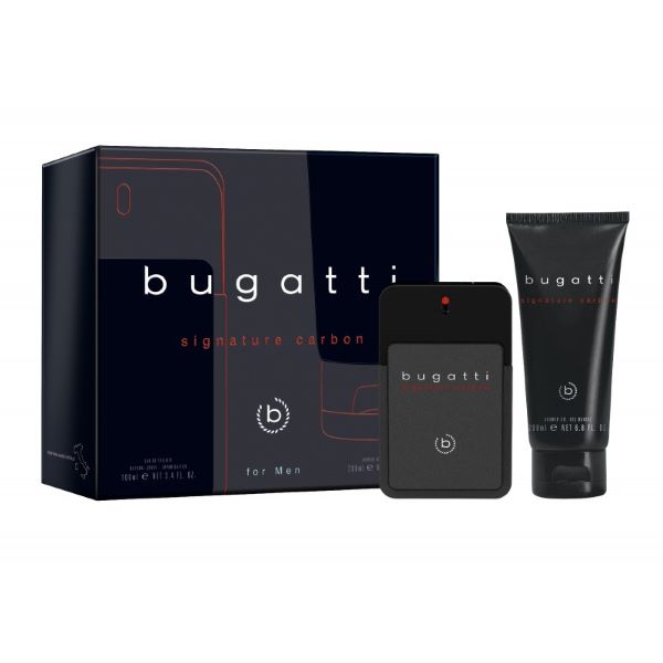 Bugatti Signature Carbon For Men 100ml Edt + 200ml S/Gel Gift Set