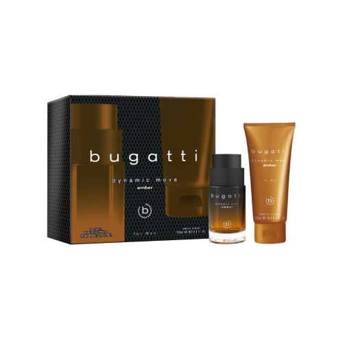 Bugatti Dynamic Move Amber 100ML Eau de Toilette Spray +  200Ml Shower Gel Set 2024