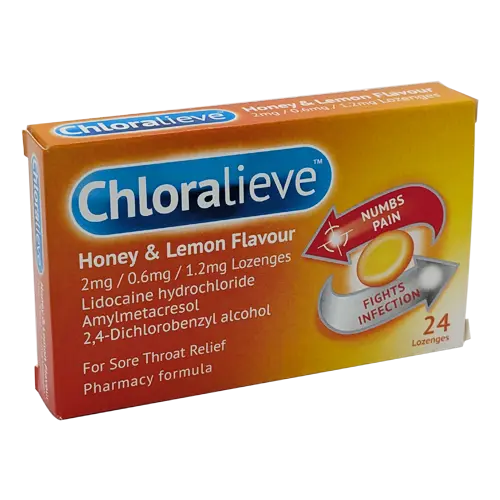 Chloralieve  Honey  & Lemon  2mg 24 Lozenges