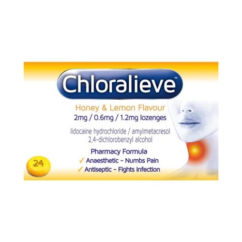 Chloralieve  Honey  & Lemon  2mg 24 Lozenges