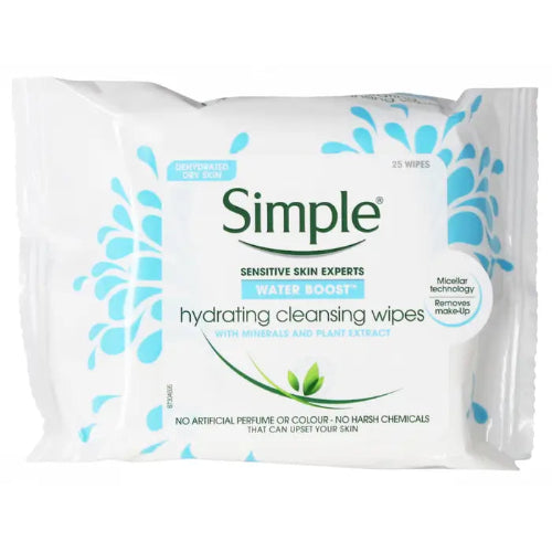 Simple Water Boost Facial Cleansing 25 Wipes
