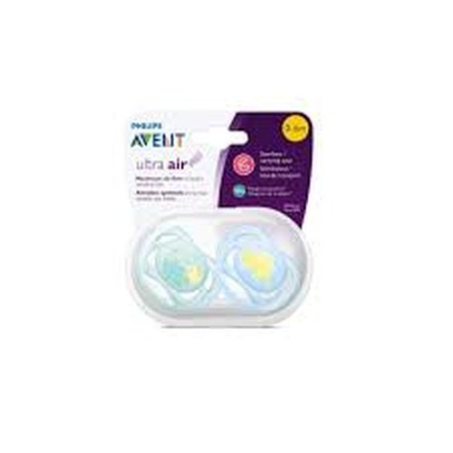 Philips Avent Ultra Air Twin Pack Soothers Mixed Colours 0-6m-2pcs