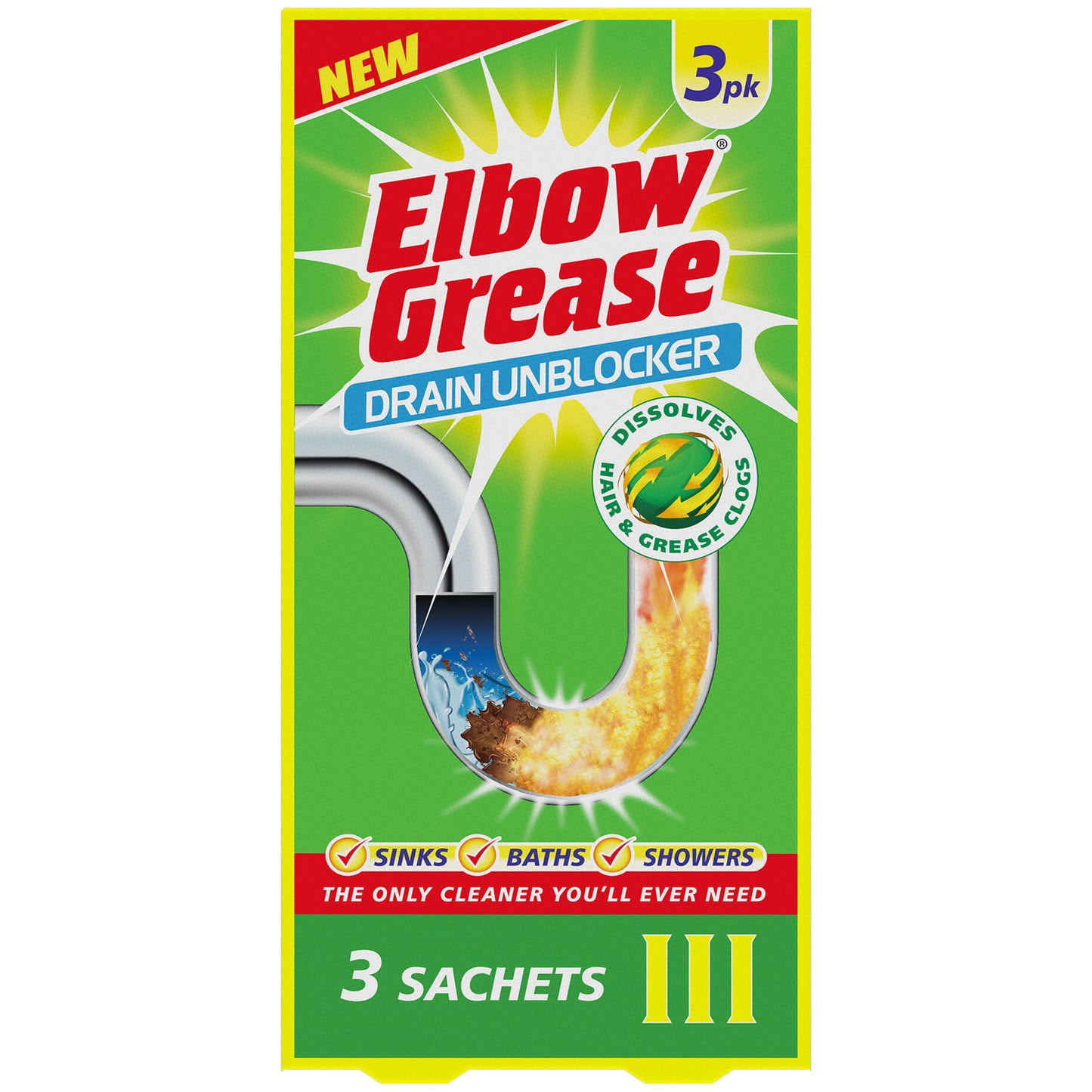 Elbow Grease 3x25g Drain Unblocker Sachets