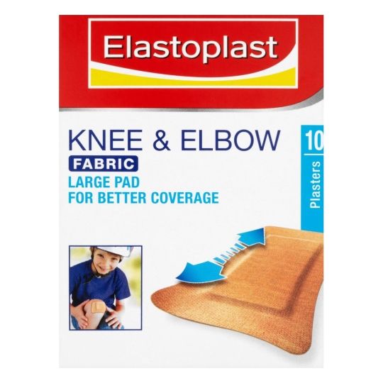 Elastoplast Knee & Elbow Fabric Large Pad For Better Coverage 10 Plasters