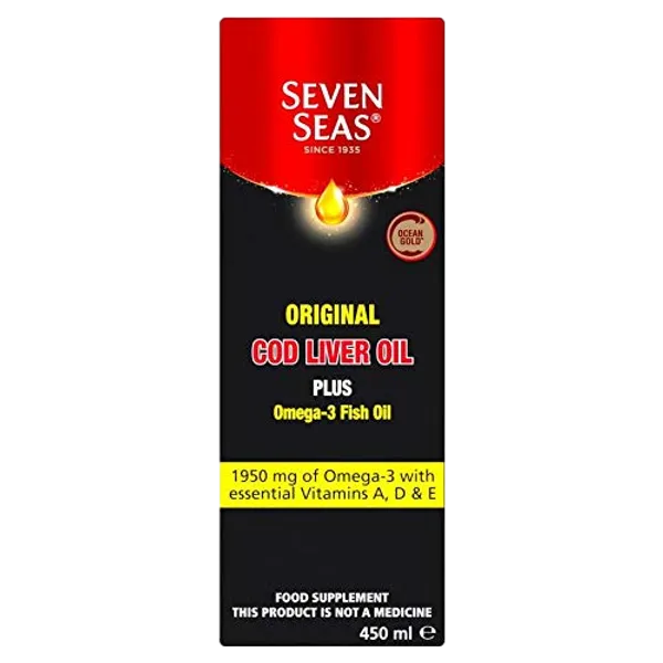 SEVEN SEAS ORIGINAL PURE COD LIVER OIL PLUS OMEGA-3 FISH OIL - 450ML