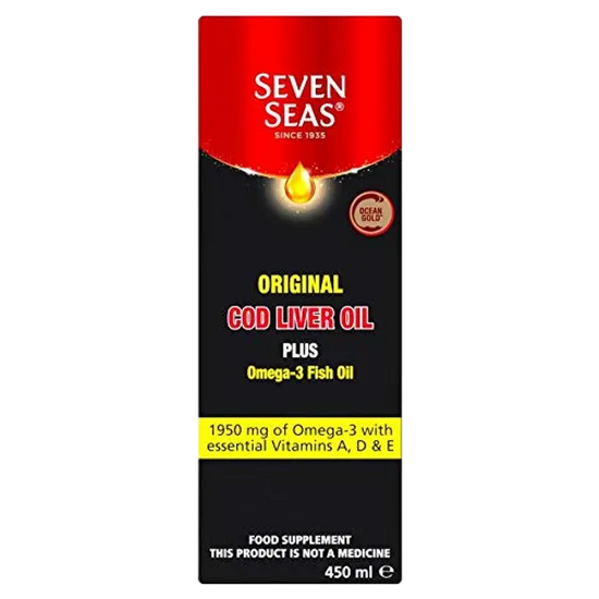 SEVEN SEAS ORIGINAL PURE COD LIVER OIL PLUS OMEGA-3 FISH OIL - 450ML